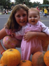 Granddaughters in Pumpkin Patch